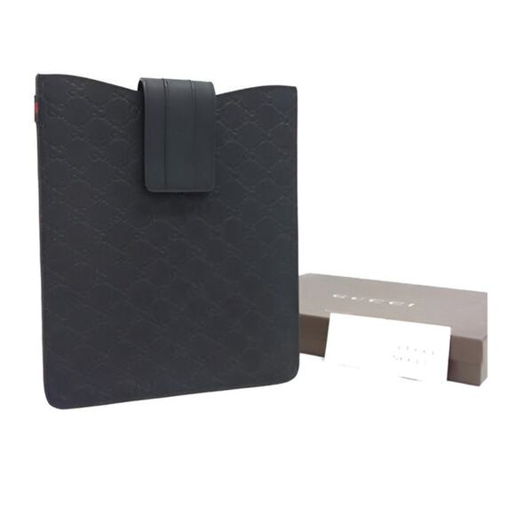 GUCCI GG Canvas Guccissima Web Sherry Line iPad Case Black 256575 - Picture 1 of 4